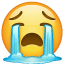 Loudly Crying Face as drawn by WhatsApp in 2.19.7