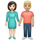 Woman and Man Holding Hands: Light Skin Tone, Medium-Light Skin Tone, the previous design