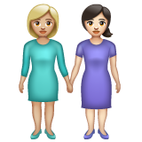 Women Holding Hands: Medium-Light Skin Tone, Light Skin Tone, the previous design