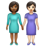 Women Holding Hands: Medium-Dark Skin Tone, Light Skin Tone, the previous design