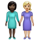 Women Holding Hands: Dark Skin Tone, Medium-Light Skin Tone, the previous design