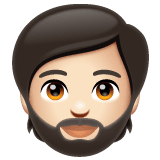 Person: Light Skin Tone, Beard, the previous design