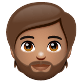 Person: Medium Skin Tone, Beard, the previous design