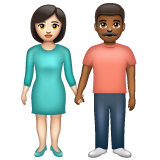 Woman and Man Holding Hands: Light Skin Tone, Medium-Dark Skin Tone, the design in this release