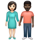 Woman and Man Holding Hands: Light Skin Tone, Dark Skin Tone, the design in this release