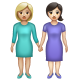 Women Holding Hands: Medium-Light Skin Tone, Light Skin Tone, the design in this release