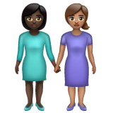 Women Holding Hands: Dark Skin Tone, Medium Skin Tone, the design in this release