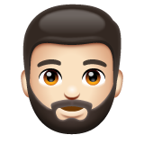 Person: Light Skin Tone, Beard, the design in this release