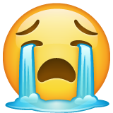 Loudly Crying Face as drawn by WhatsApp in 2.23.2.72