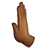 Leftwards Pushing Hand: Medium-Dark Skin Tone, the previous design