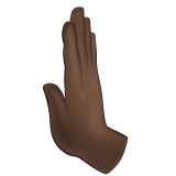 Leftwards Pushing Hand: Dark Skin Tone, the previous design