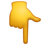 Backhand Index Pointing Down as drawn by WhatsApp in 2.24.8.85