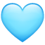Light Blue Heart as drawn by WhatsApp in 2.25.1.75