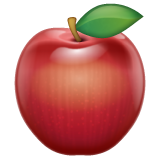 red apple as rendered by WhatsApp