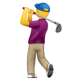 man golfing as rendered by WhatsApp