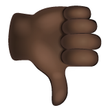 thumbs down: dark skin tone as rendered by WhatsApp