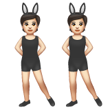people with bunny ears: light skin tone as rendered by WhatsApp
