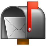 open mailbox with raised flag as rendered by WhatsApp