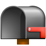 open mailbox with lowered flag as rendered by WhatsApp