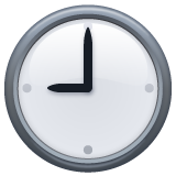 nine o’clock as rendered by WhatsApp