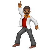 man dancing: medium-dark skin tone as rendered by WhatsApp