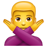 man gesturing NO as rendered by WhatsApp