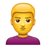 man pouting as rendered by WhatsApp