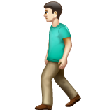 man walking: light skin tone as rendered by WhatsApp
