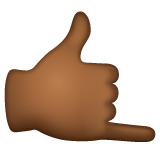 call me hand: medium-dark skin tone as rendered by WhatsApp