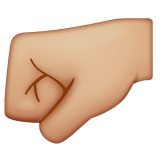 left-facing fist: medium-light skin tone as rendered by WhatsApp
