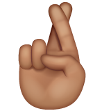 crossed fingers: medium skin tone as rendered by WhatsApp
