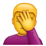 man facepalming as rendered by WhatsApp