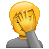 person facepalming as rendered by WhatsApp