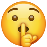rosto fazendo sinal de silêncio as rendered by WhatsApp