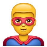 man superhero as rendered by WhatsApp