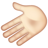 leftwards hand: light skin tone as rendered by WhatsApp