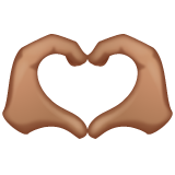 heart hands: medium skin tone as rendered by WhatsApp