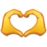 mains qui forment un cœur as rendered by WhatsApp