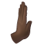 rightwards pushing hand: dark skin tone as rendered by WhatsApp