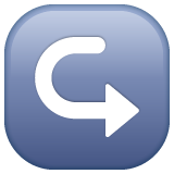 left arrow curving right as rendered by WhatsApp