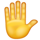 mano alzata as rendered by WhatsApp