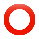 hollow red circle as rendered by WhatsApp