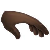 Palm Down Hand: Dark Skin Tone as drawn by WhatsApp in 2.26.8.72